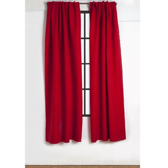Rupali Woven Curtain - Bright Red